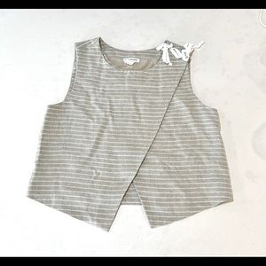 Club Monaco Linen Blend Cropped Wrap Tank